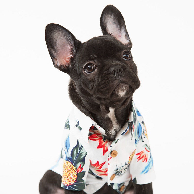 Cotton Summer Hawaii Style French Bulldog Shirt Pet Dog Clothes for Small Dogs Pets Clothing Chihuahua Yorkshire Pug Costume