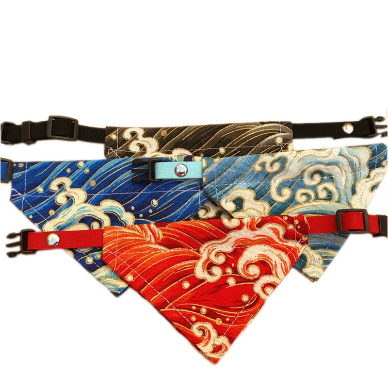 4 Colors Pet Dog Scarf Collars Cotton Suede Puppy Triangular Bandana Adjustable Pet Dog Cat Tie Collar  For Chihuahua