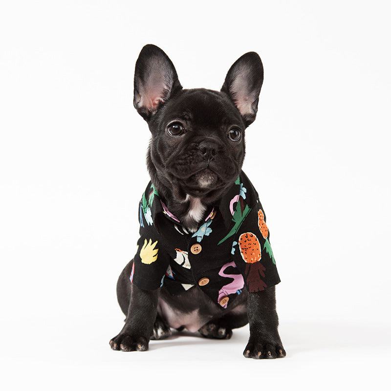 Cotton Summer Hawaii Style French Bulldog Shirt Pet Dog Clothes for Small Dogs Pets Clothing Chihuahua Yorkshire Pug Costume
